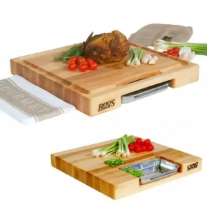 Boos Blocks Schneidebrett PrepMaster Mit Auffangschale 46 X 46 X 6 Cm/ 7,5 Kg 9